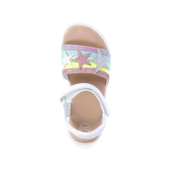 NWT Toddler Girl Star Sandals – Size 10 – Sparkly Velcro Straps – Summer Shoes - Picture 2 of 6